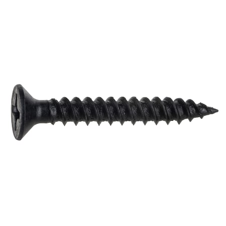 Midwest Fastener Wood Screw, #6, 1 in, Black Phosphate Steel Flat Head Phillips Drive, 100 PK 02630
